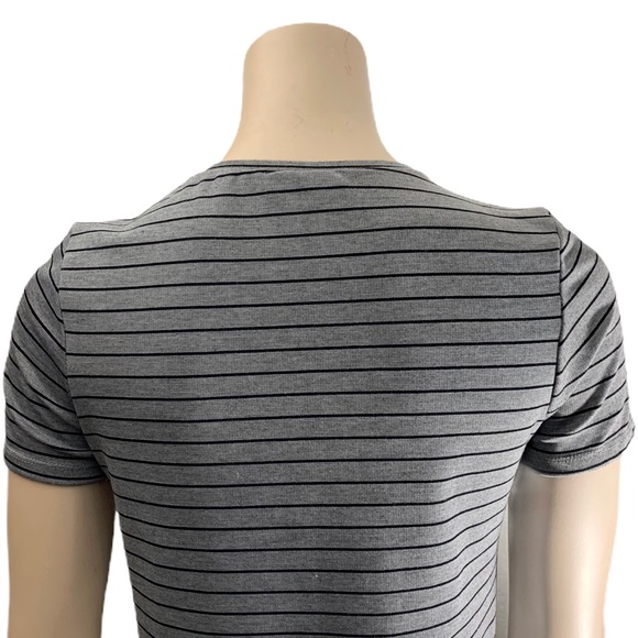Zara Trafaluc Grey Striped T-shirt Dress Size M - Picture 4 of 11